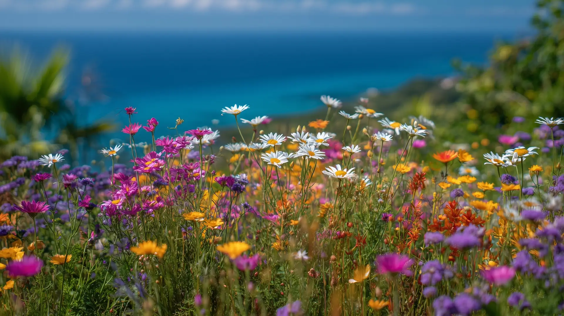 Colorful wildflowers in full bloom